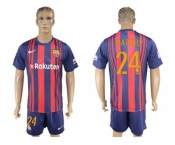 Barcelona #24 Mathieu Home Soccer Club Jerseys