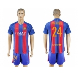 Barcelona #24 Mathieu Home Soccer Club Jerseyss