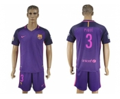 Barcelona #3 Pique Away Soccer Club Jerse
