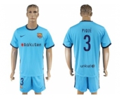 Barcelona #3 Pique Away Soccer Club Jersey