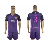 Barcelona #3 Pique Away Soccer Club Jerseys.