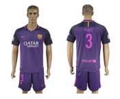 Barcelona #3 Pique Away Soccer Club Jerseys.