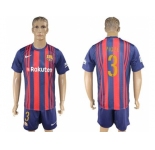 Barcelona #3 Pique Home Soccer Club Jers
