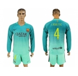 Barcelona #4 I.Rakitic Sec Away Long Sleeves Soccer Club Jersey