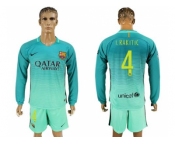 Barcelona #4 I.Rakitic Sec Away Long Sleeves Soccer Club Jersey