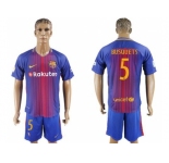 Barcelona #5 Busquets Home Soccer Club Jersey