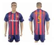 Barcelona #5 Busquets Home Soccer Club Jerseys.