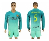 Barcelona #5 Busquets Sec Away Long Sleeves Soccer Club Jersey