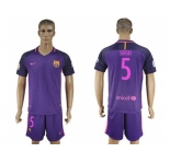 Barcelona #5 Sergio Away Soccer Club Jersey.