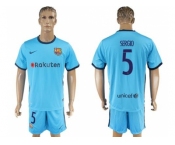 Barcelona #5 Sergio Away Soccer Club Jersey.