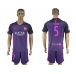 Barcelona #5 Sergio Away Soccer Club Jerseys