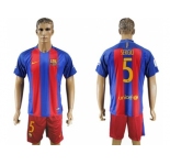 Barcelona #5 Sergio Home Soccer Club Jerseys..