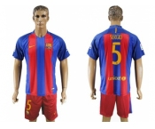 Barcelona #5 Sergio Home Soccer Club Jerseys..