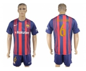 Barcelona #6 Aleix Vidal Home Soccer Club Jersey
