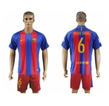Barcelona #6 Aleix Vidal Home Soccer Club Jerseys