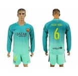 Barcelona #6 Aleix Vidal Sec Away Long Sleeves Soccer Club Jersey
