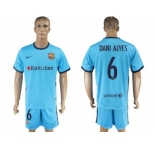 Barcelona #6 Dani Alves Away Soccer Club Jersey