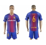Barcelona #6 Xavi Home Soccer Club Jersey