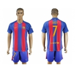 Barcelona #7 Arda Home With Blue Shorts Soccer Club Jersey