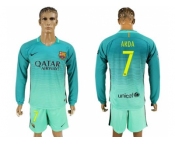 Barcelona #7 Arda Sec Away Long Sleeves Soccer Club Jersey