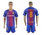Barcelona #8 A.Iniesta Home Soccer Club Jerseys.