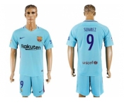 Barcelona #9 Suarez Away Soccer Club Jers