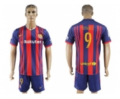 Barcelona #9 Suarez Home Soccer Club Jerseys