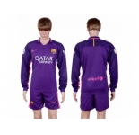 Barcelona Blank Away Long Sleeves Soccer Club Jersey