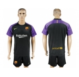 Barcelona Blank Black Goalkeeper Soccer Club Jersey