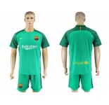Barcelona Blank Green Goalkeeper Soccer Club Jersey