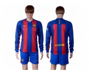 Barcelona Blank Home Long Sleeves Soccer Club Jerseys