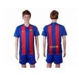 Barcelona Blank Home With Blue Shorts Soccer Club Jersey