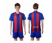 Barcelona Blank Home With Blue Shorts Soccer Club Jersey