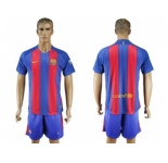 Barcelona Blank Home With Blue Shorts Soccer Club Jerseys