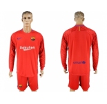 Barcelona Blank Red Goalkeeper Long Sleeves Soccer Club Jersey