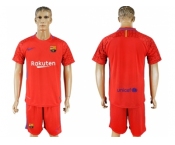 Barcelona Blank Red Goalkeeper Soccer Club Jersey