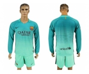 Barcelona Blank Sec Away Long Sleeves Soccer Club Jersey