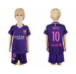 Barcelona #10 Messi Away Kid Soccer Club Jersey