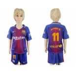 Barcelona #11 Neymar Jr Home Kid Soccer Club
