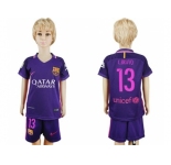 Barcelona #13 C.Bravo Away Kid Soccer Club Jersey