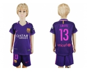 Barcelona #13 C.Bravo Away Kid Soccer Club Jersey