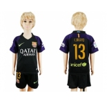 Barcelona #13 C.Bravo Black Goalkeeper Kid Soccer Club Jersey