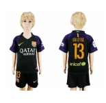 Barcelona #13 Cillesse Black Goalkeeper Kid Soccer Club Jersey