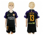 Barcelona #13 Cillesse Black Goalkeeper Kid Soccer Club Jersey