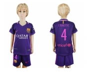 Barcelona #4 I.Rakitic Away Kid Soccer Club Jersey