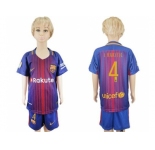 Barcelona #4 I.Rakitic Home Kid Soccer Club Jerse