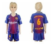 Barcelona #6 Denis Suarez Home Kid Soccer Club