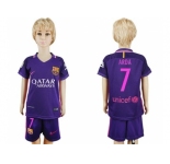 Barcelona #7 Arda Away Kid Soccer Club Jersey