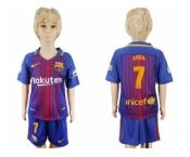Barcelona #7 Arda Home Kid Soccer Club JerseY.