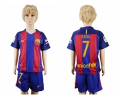 Barcelona #7 Arda Home Kid Soccer Club Jersey